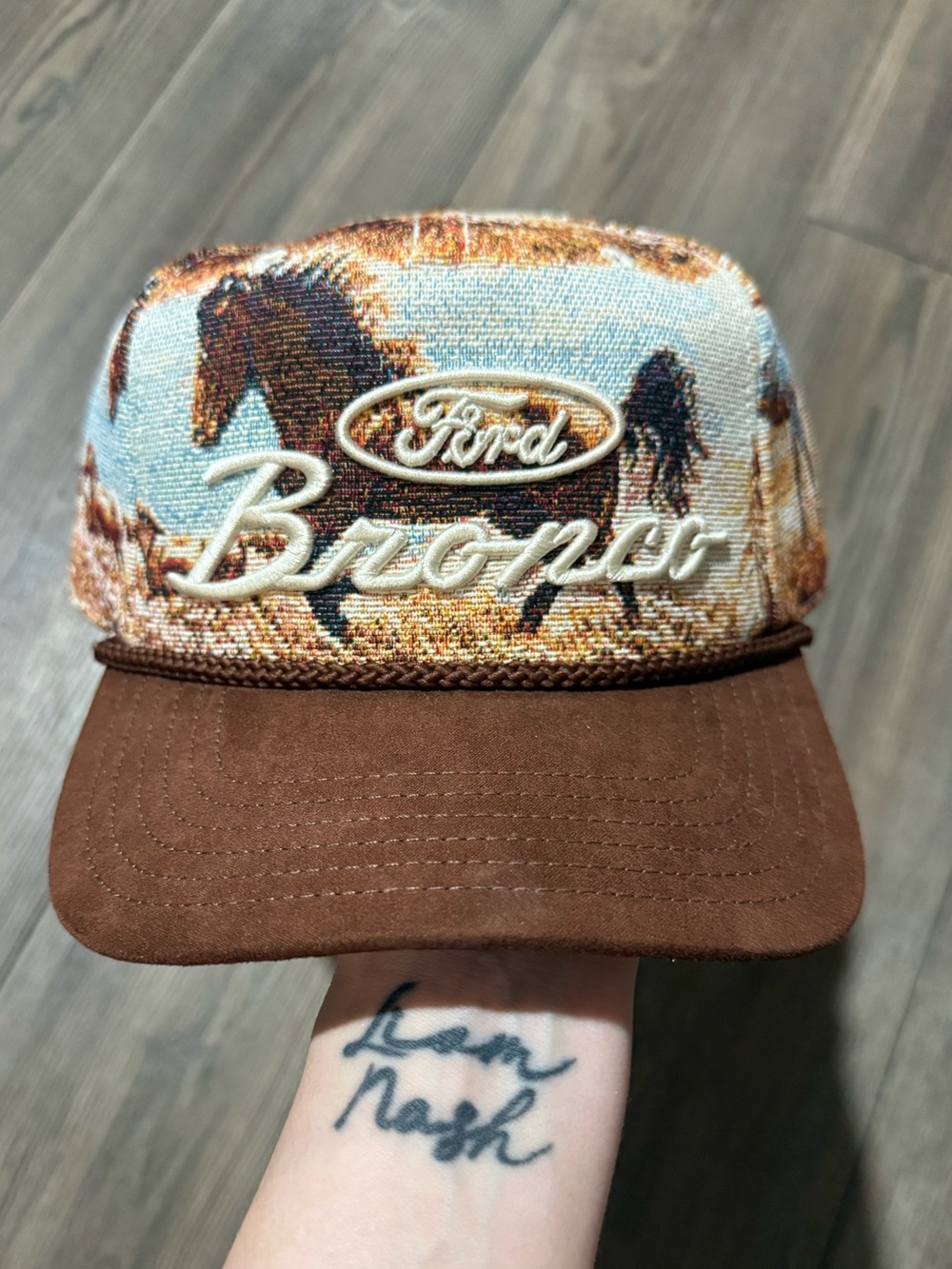 Ford Bronco Horse Tapestry Snapback Hat Rope Western Official Licensed NWT